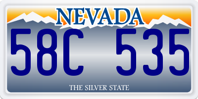 NV license plate 58C535