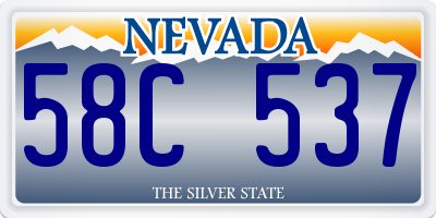 NV license plate 58C537