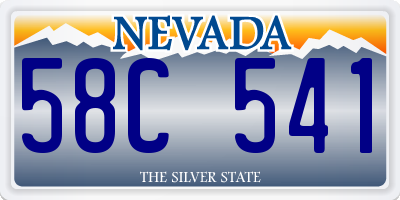 NV license plate 58C541