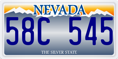 NV license plate 58C545