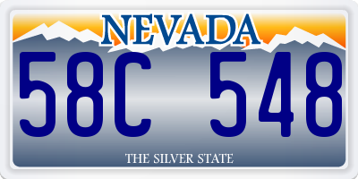 NV license plate 58C548
