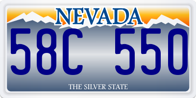 NV license plate 58C550