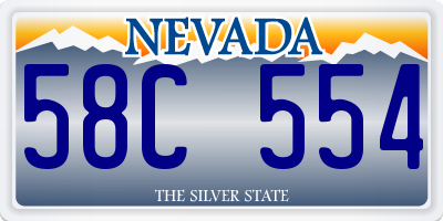 NV license plate 58C554