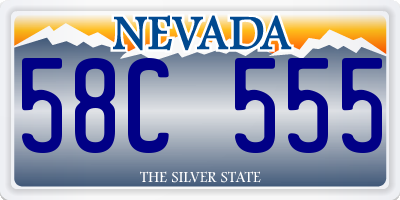 NV license plate 58C555