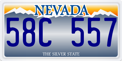 NV license plate 58C557