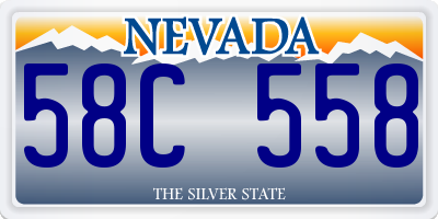 NV license plate 58C558