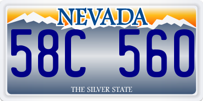 NV license plate 58C560