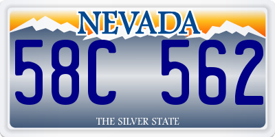 NV license plate 58C562