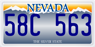 NV license plate 58C563