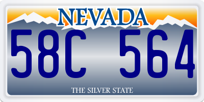 NV license plate 58C564