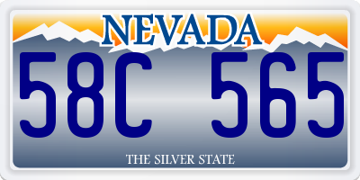 NV license plate 58C565