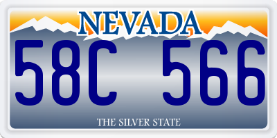 NV license plate 58C566