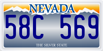 NV license plate 58C569