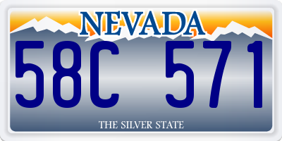 NV license plate 58C571