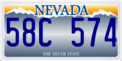 NV license plate 58C574
