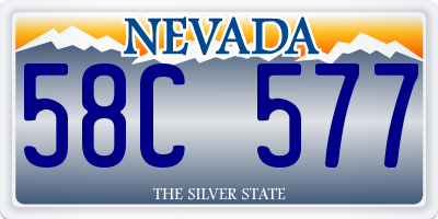 NV license plate 58C577