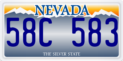 NV license plate 58C583