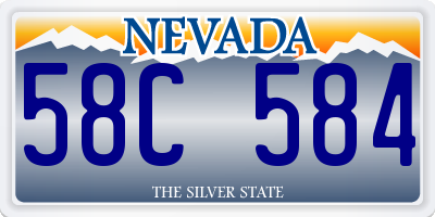 NV license plate 58C584