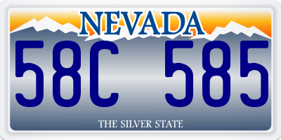 NV license plate 58C585