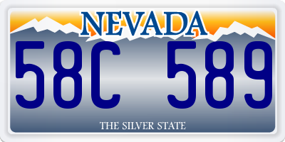 NV license plate 58C589