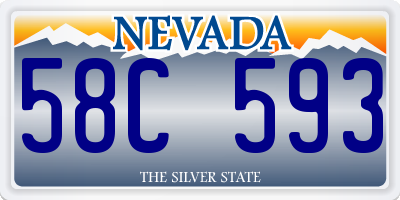 NV license plate 58C593