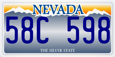 NV license plate 58C598