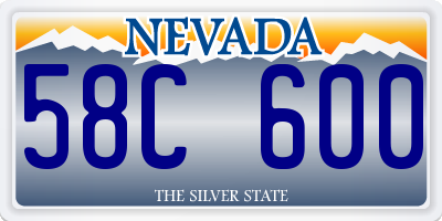 NV license plate 58C600