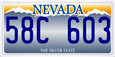 NV license plate 58C603