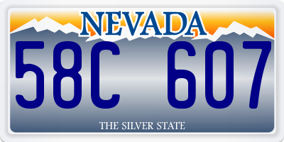 NV license plate 58C607