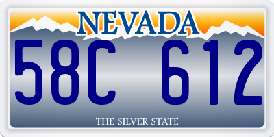 NV license plate 58C612