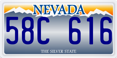 NV license plate 58C616