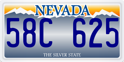NV license plate 58C625