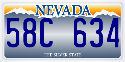 NV license plate 58C634