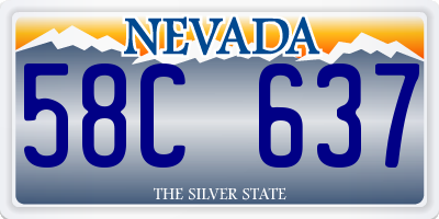 NV license plate 58C637