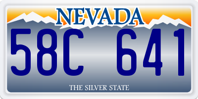 NV license plate 58C641
