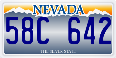 NV license plate 58C642