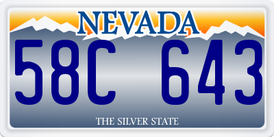 NV license plate 58C643