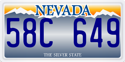 NV license plate 58C649