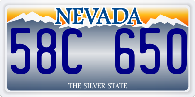 NV license plate 58C650