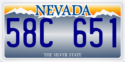 NV license plate 58C651