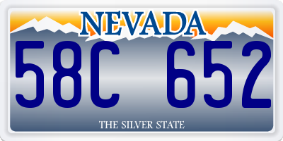 NV license plate 58C652