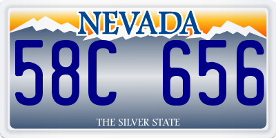 NV license plate 58C656