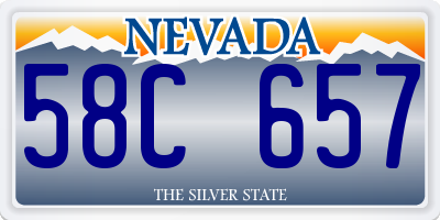 NV license plate 58C657