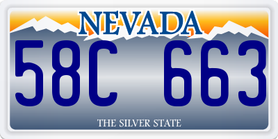 NV license plate 58C663