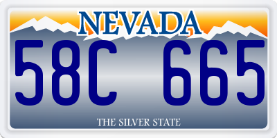 NV license plate 58C665