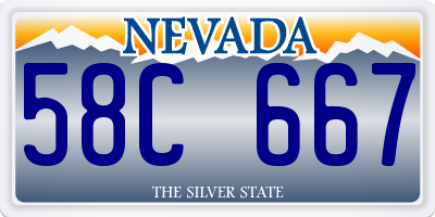 NV license plate 58C667