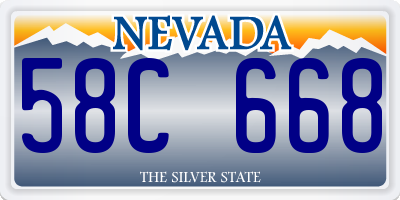 NV license plate 58C668