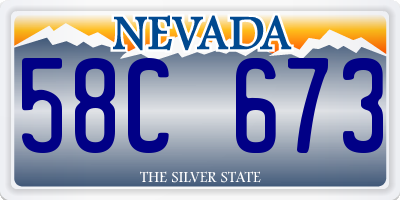 NV license plate 58C673