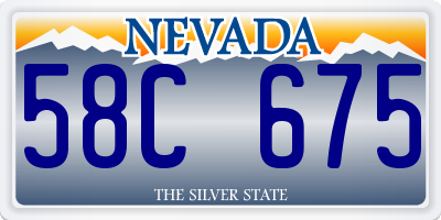 NV license plate 58C675