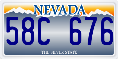 NV license plate 58C676